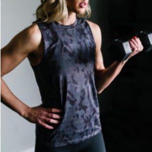 ZYIA Active Black Camo Chill Tank